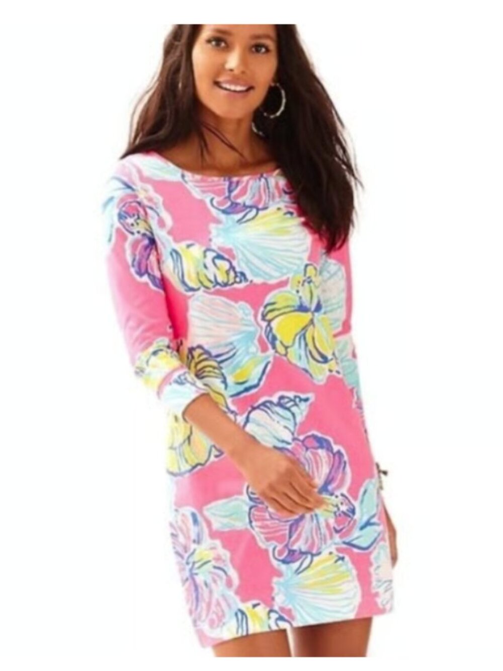 Lilly Pulitzer Marlowe Dress 100% Cotton Swept By The Tides Print Size XS